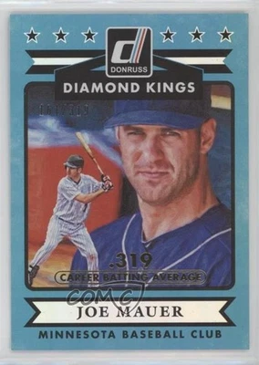 2015 Panini Donruss Diamond Kings Stat Line Career /319 Joe Mauer #17 HOF - Image 1 of 2