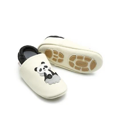 Liya's Lederpuschen Hausschuhe - #602 panda in beige Gr. 19/20 - 35/36