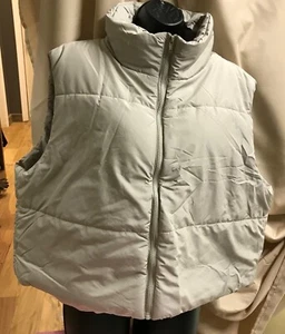Shein Curve Light Gray Vest with Collar Soft Zipper Size 4XL NEW - Picture 1 of 3