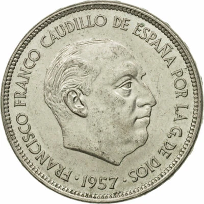 [#523890] Spain, Caudillo and regent, 25 Pesetas, 1975, AU(50-53), Copper-nickel - Image 1 of 2