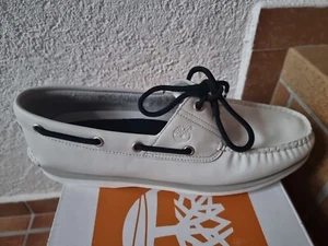 Timberland Classic Boat 2 Eye Herren Mokassins Nubukleder Weiß Gr. 44,5 - Bild 1 von 10