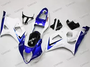For GSXR1000 03-04 White Blue ABS Injection Mold Bodywork Fairing Kit Plastic - Bild 1 von 9