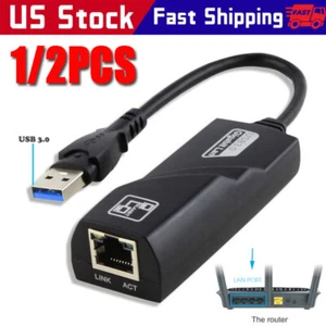 Adaptador de red USB 3.0 Gigabit Ethernet LAN RJ45 1000Mbps para Windows PC Mac - Imagen 1 de 12