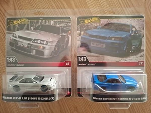 1x Hot Wheels 1:43 Nismo GT-R LM (1995 BCNR33) & Nissan Skyline GT-R (BNR34) - Picture 1 of 1