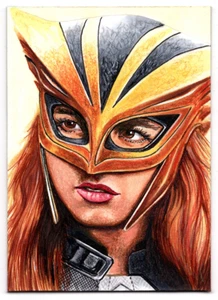 Isabela Merced as Hawkgirl from the Superman 2025 movie sketch card By W. Crabb - Picture 1 of 2