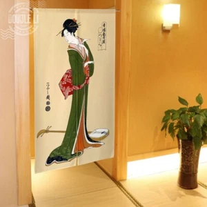 JAPANESE Noren Door Curtain Kitchen Doorway Divider Tapestry Music Troupe Geisha - Picture 1 of 7