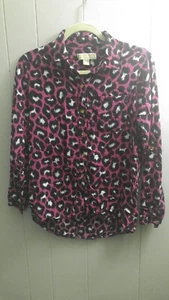 Womens MICHAEL Michael Kors Button Up Animal Print Top Size XS - Picture 1 of 5