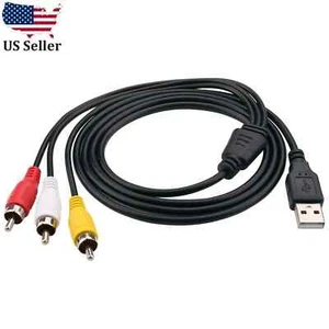 usa seller 3-RCA to USB AUX ADAPTER AUDIO VIDEO AV CONVERTER CABLE CORD LINK RGB - Picture 1 of 2