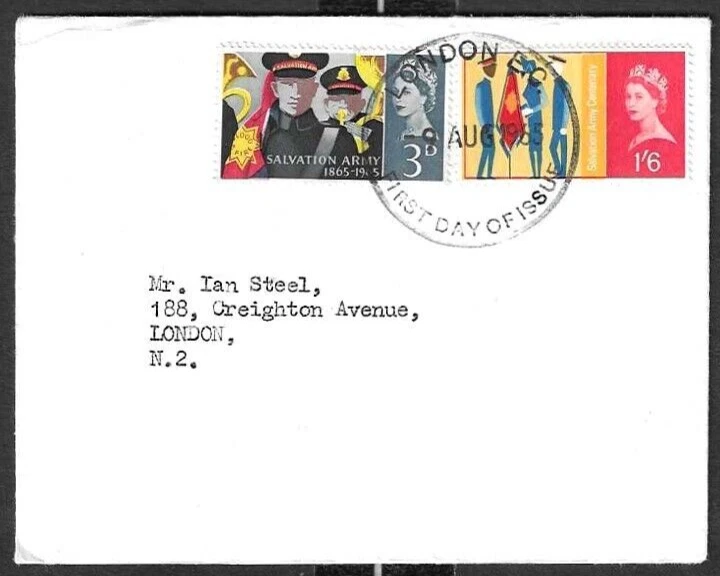 QE II - SALVATION ARMY CENTENARY FIRST DAY OF ISSUE - ORDINARY - 9th AUG 1965 - Image 1 of 1