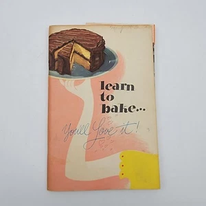 "Learn to Bake" General Foods Advertising Cookbook Swans Calumet Vintage 1947 - Imagen 1 de 5