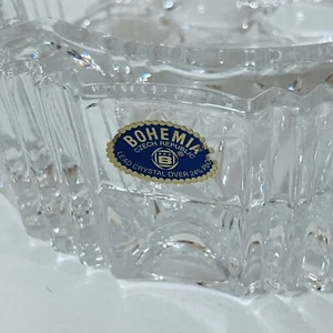 Vtg Bohemia Crystal Ashtray - 6” Heavy Hand made in Czechoslovakia - Picture 1 of 8