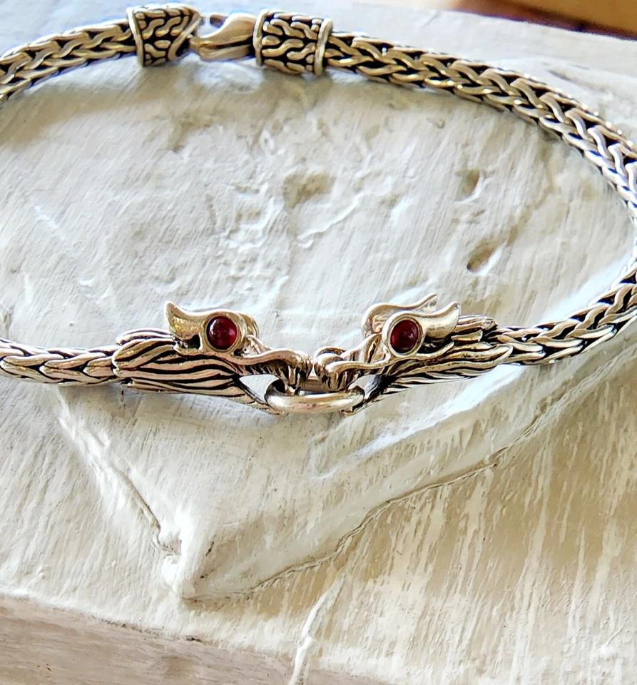 Pulsera John Hardy Naga Dragón Ajuste Delgado Ojos Rubí Foto 1 de 4