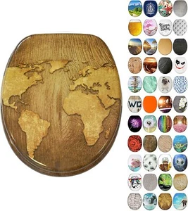 New Curvaso Fun Flush Novelty Print Toilet Seat MDF Quality Bathroom Accessories - Picture 1 of 17
