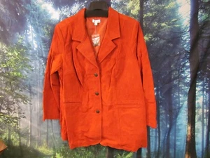 DEMIN & CO. NEWSPICE ORANGE SUEDO COAT 3X - Picture 1 of 5