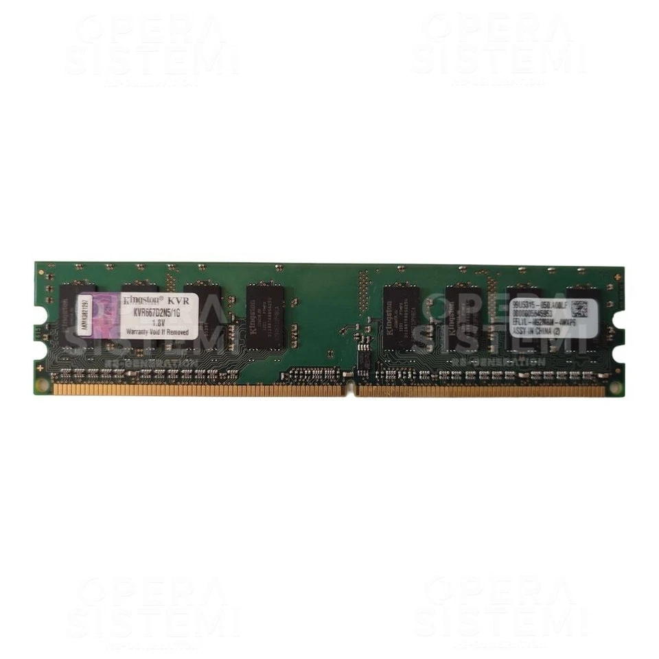 Memoria DDR2 Kingston KVR667D2N5/1G 1GB PC2-5300 667MHz CL5 240 Pin - Immagine 1 di 1