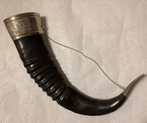 Eastern European Silver and Metal Mounted Horn Drinking Cup or Vessel - Picture 1 of 10