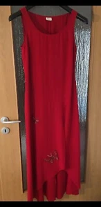 Abendkleid, Größe 40, rot, mit Schmetterlingen in Glitzeroptik, lang - Bild 1 von 3