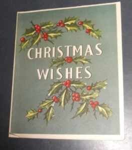 CARTOLINA DI NATALE VINTAGE AUGURI 5X123 LITOGRAFIA IN USA - Foto 1 di 3