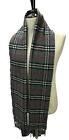 Burberry Preowned 100% Lambswool Unisex Scarf Grey Nova Check Made In England