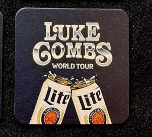 LUKE COMBS 2023 WORLD TOUR Miller Lite Promotional Beer Coasters - Lot of 6 - Picture 1 of 2