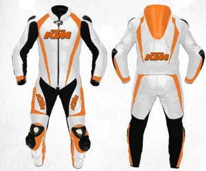 KTM Riding Suit Motorbike MotoGp Racing Motorcycle Men Leather Sports Suit - Picture 1 of 2