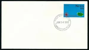 NEVIS, SCOTT # 765, FDC COVER OF RED CROSS EMBLEM, CARIBBEAN SEA & ISLE OF NEVIS - Picture 1 of 1