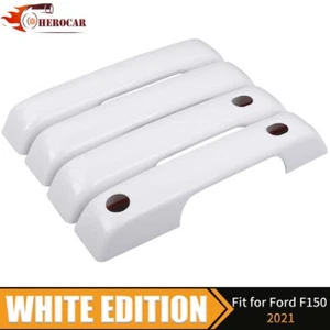 For 2021-2024 Ford F150 Oxford White 4 Door Handle COVERS FRONTS w/ 2 SMART KEYS - Picture 1 of 8