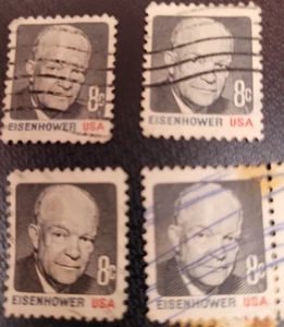 Dewight D Eisenhower 1971 8 Cent Briefmarke schwarz Lot 4 - Bild 1 von 3