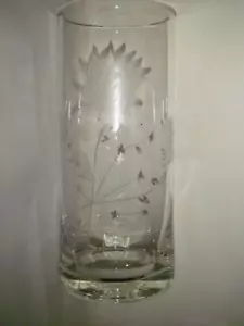 DURCHSICHTIGE KRISTALLGEÄTZTE CHRYSANTHEMENVASE 10" GESCHENKBOUQUET IN DER NÄHE NEUWERTIG SCHÖN - Bild 1 von 11