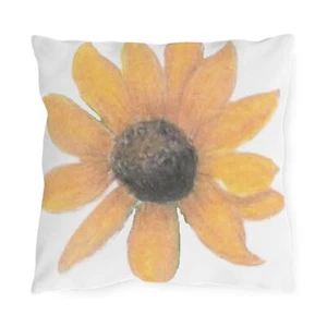 Black Eye Susan Wild Sunflower Outdoor Pillows Backyard Patio Decor UV-Resistant - Picture 1 of 5