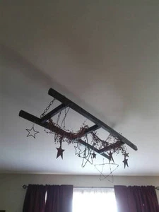 Handmade Wall Display Ladder,Quilt Ladder,Ceiling Ladder w/chains,made to order - Picture 1 of 5