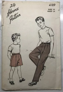 Pantalones/pantalones y pantalones cortos de colección con patrón de costura avanzado #4189 para niños talla 10 cintura 24 - Imagen 1 de 7