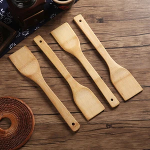 Set of 2/4/6 Bamboo Kitchen Utensils Spatula Spoon Shovel Cooking Kitchen Tools - Picture 1 of 12