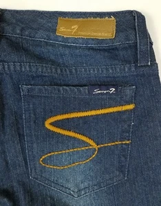 Seven 7 Premium Denim Distressed Stretch Jeans Women's Size 27 - Waist 29" - Picture 1 of 7