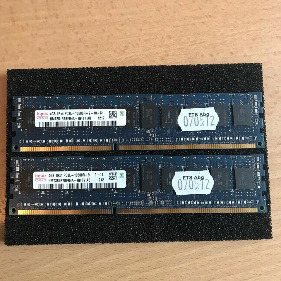 2x 4GB DDR3 8GB 1333MHZ PC3-10600R ECC REGISTRED Hynix HMT351R7CFR4A-H9 38018977 - Image 1 of 1