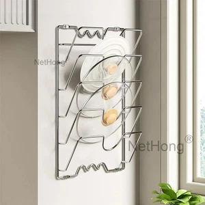Cupboard Door Wall Saucepan Pan Lids Storage Rack Holder for With 5 lids In UK - Picture 1 of 5
