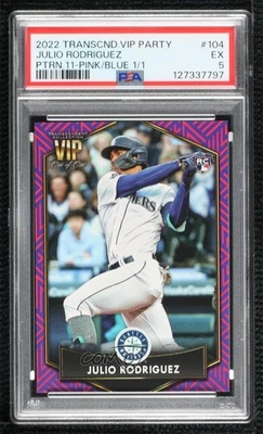 2022 Topps Transcendent Collection VIP Party 1/1 Julio Rodriguez PSA 5 Rookie RC - Image 1 of 3