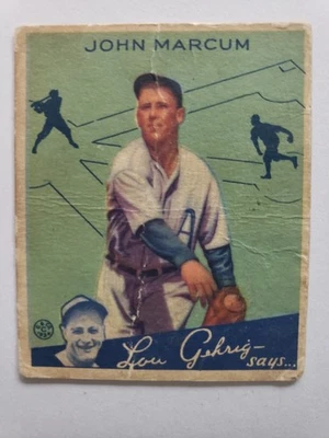 1934 Goudey #69 John Marcum - Low Grade Set Builder - Image 1 of 2