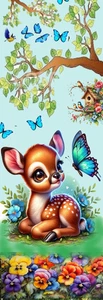FAWN DEER & BUTTERFLIES,FLOWERS-BUTTERFLY,DOGS,CATS,PIXIES-BOOKMARKS-WITH TASSEL - Bild 1 von 1