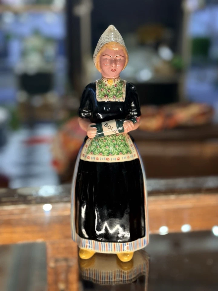 Figura Niña Holandesa Pintada a Mano Loza “Hecha en Holanda” Corona Marca Foto 1 de 4