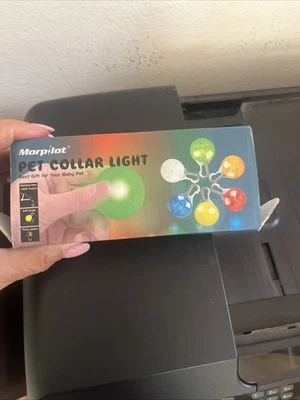 Luz de seguridad LED de color aleatorio para collar de perro 6 piezas para mascotas caminata nocturna camping Foto 1 de 4