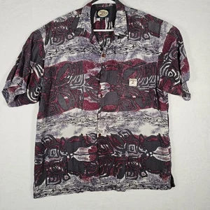 Tommy Bahama Shirt Mens L Hawaiian Camp Shirt Bright Floral 100% Rayon Fast Ship - Picture 1 of 7