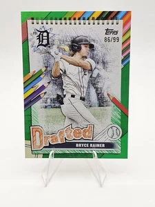 2025 Topps Pro Debut Bryce Rainer Drafted Insert Green Foil /99 #DF-10 Tigers - Picture 1 of 2