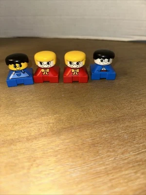 Set Of 4 Vintage Duplo square Body People - Image 1 of 4