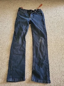 Wrangler Jeans 10 Reg Boys Dark Blue Denim Pants Kids School 🔥 - Picture 1 of 6