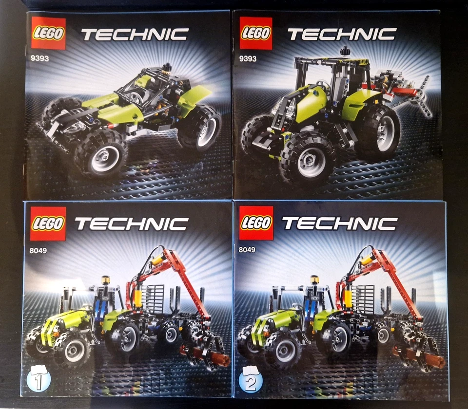 2x Lego Technic: 8049 Traktor mit Forstkran + 9393 Traktor komplett + Anleitung  - Bild 1 von 4