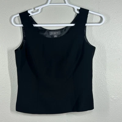 Top Liz Claiborne Shell para mujer 10 negro sin mangas cuello redondo forrado oficina trabajo Foto 1 de 4