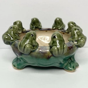 Maceta rana cerámica mayólica vintage - Imagen 1 de 9