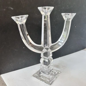 lenox Austrian Crystal 3 arm Candle Holder Candelabra Hard To Find - Picture 1 of 5