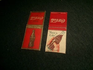 Zwei Coca Cola Sodaflaschen, Soda Pop Vintage Streichholzschachteln - Bild 1 von 1